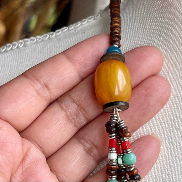 Handmade | Vintage | African Trade Beads Multi-Strand 23" Necklace - Picture 3 of 13